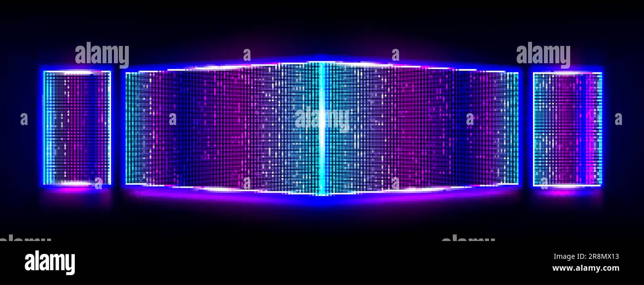 Led light screen concert or show background. Board wall stage with