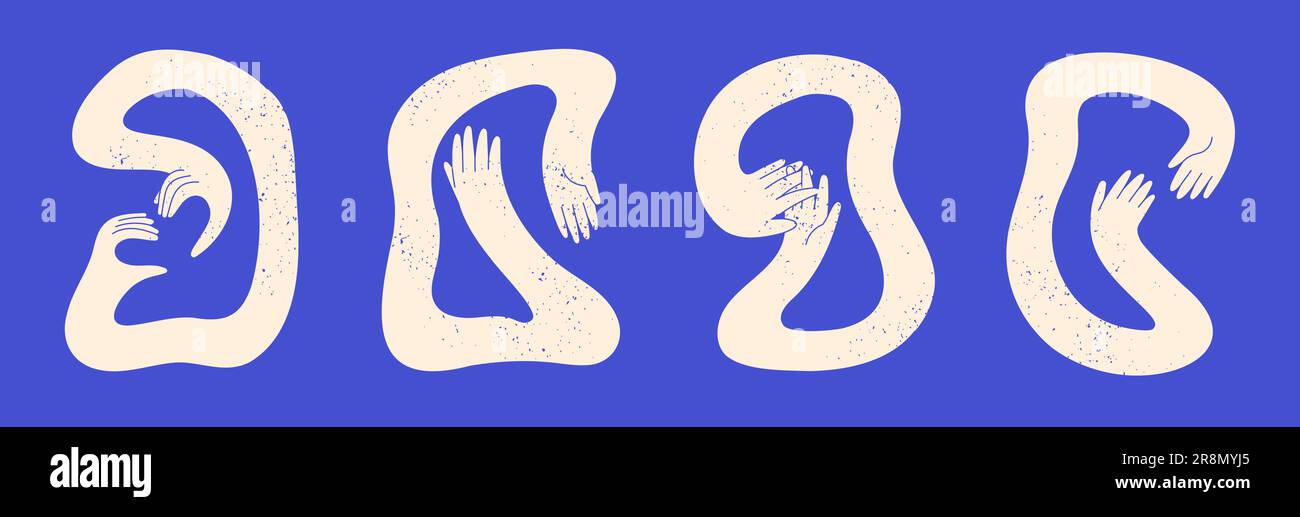 Abstract wiggling gesticulating hands vector Stock Vector
