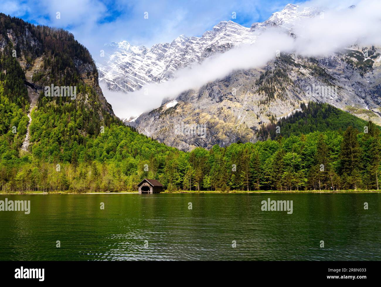 Lake Koenigssee, Berchtesgadener Land nature reserve, Bavaria, Germany ...