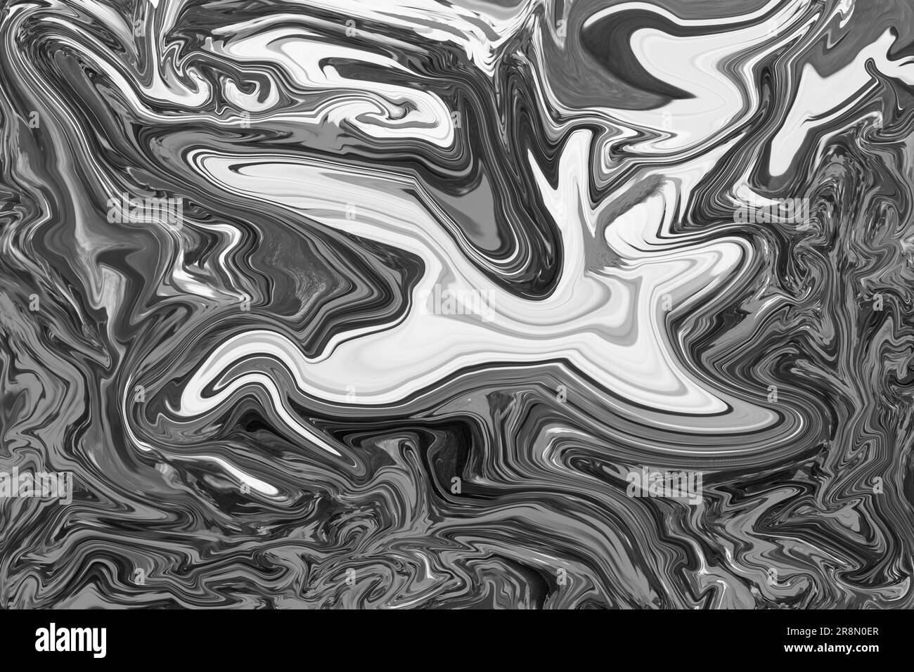 A Black And White Palette, Abstract Art, Computer Mixed Media Stock Photo