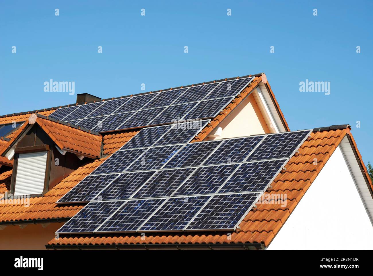 Alternative energy with solar panels Stock Photo