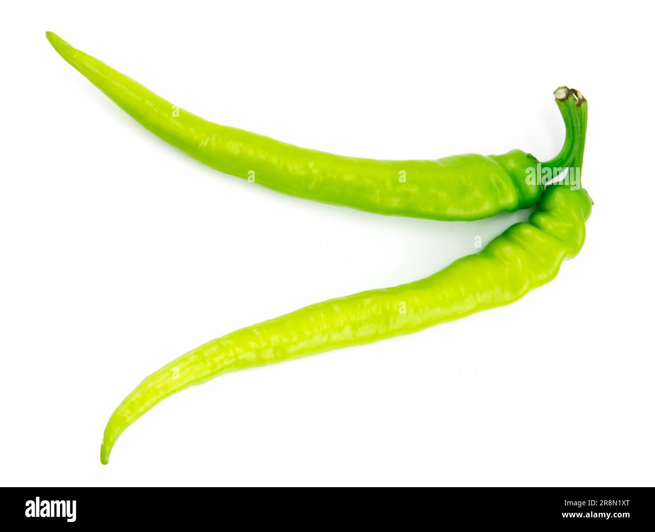 Green Chili Peppers Isolated on White Background Stock Photo - Alamy