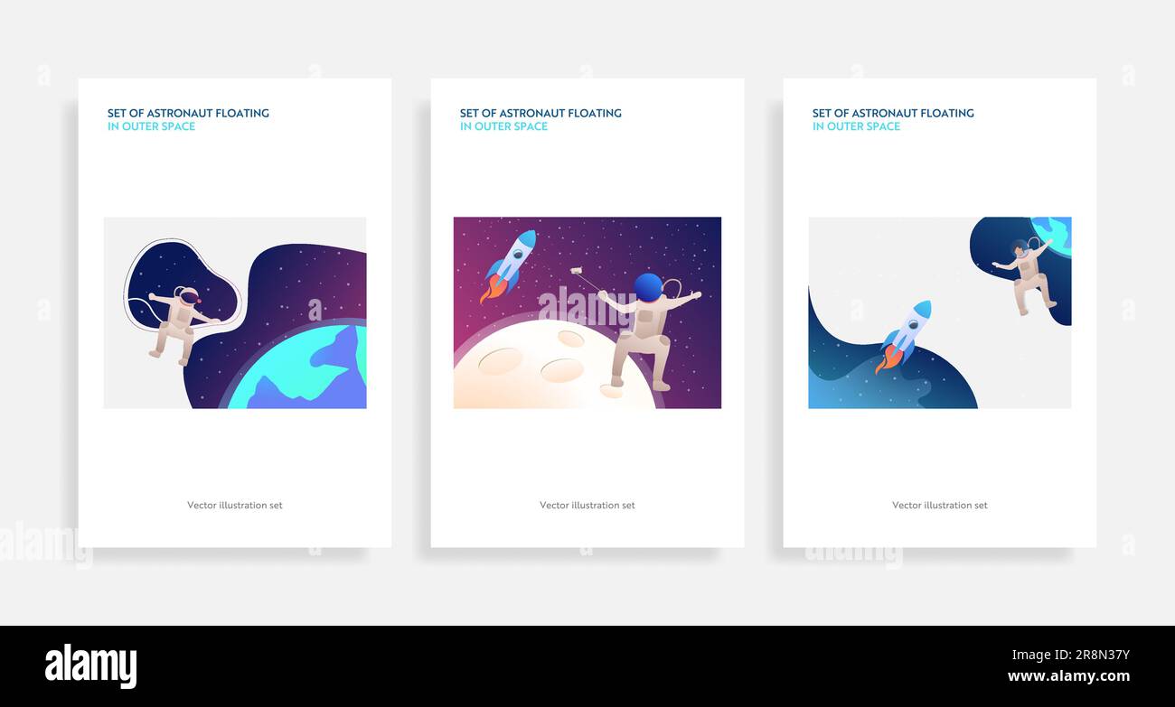 Set of astronaut floating in outer space Stock Vector Image & Art - Alamy