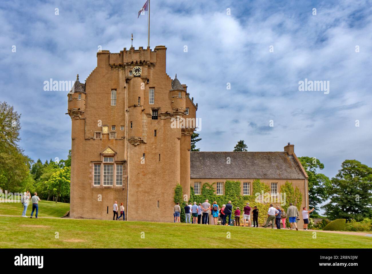 Crathes Castle Banchory Aberdeenshire Scotland and large tourist group
