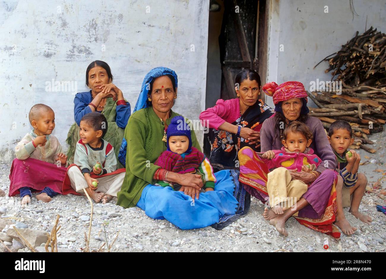 Indian family, Corbett, India Stock Photo