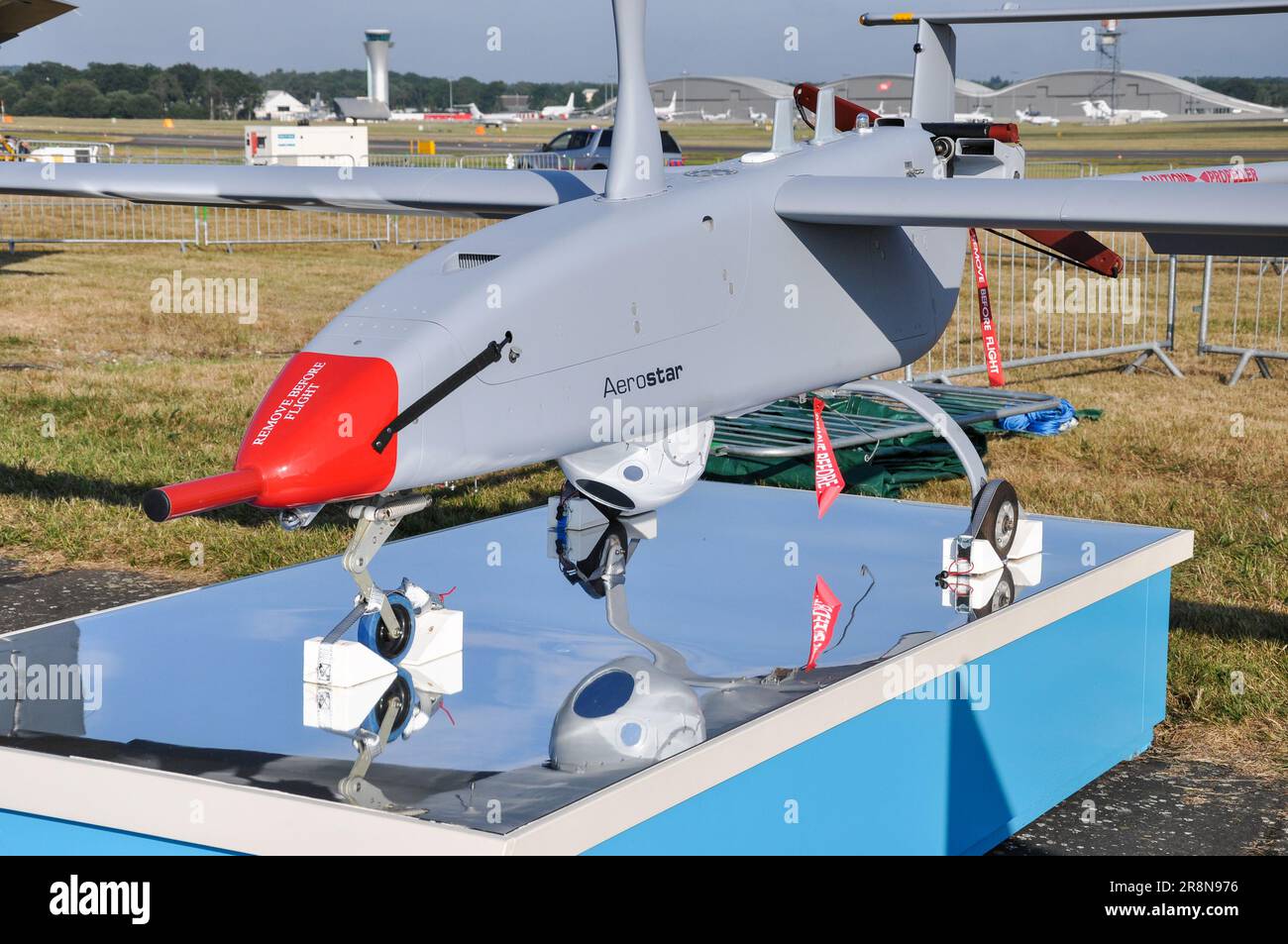 Aerostar Tactical Unmanned Aerial Vehicle designed & built by Aeronautics Defence Systems for Israel military. Intelligence, surveillance, recce UAV Stock Photo