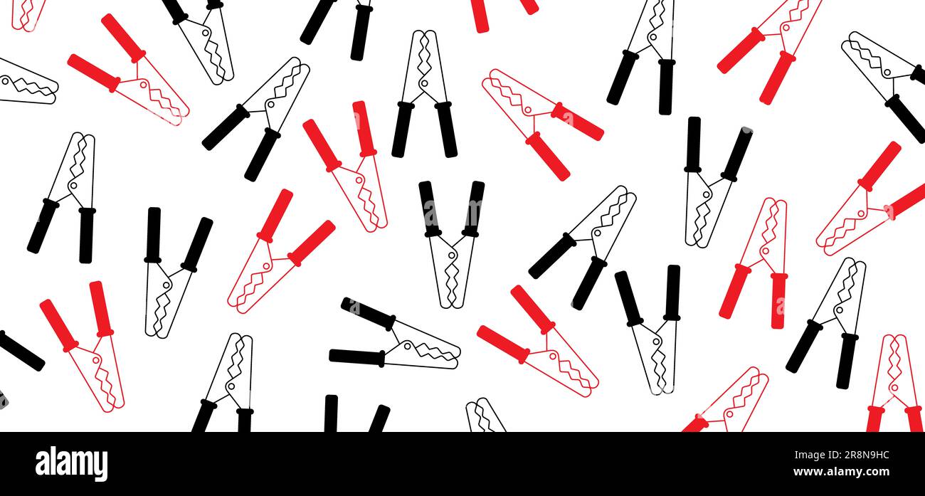 Cartoon jumper cable or jumper lead for car. Booster cable icon. Plus and minus poles. Empty