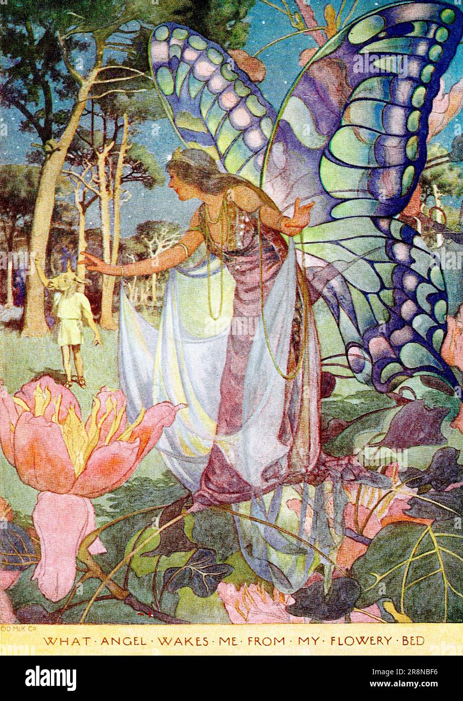 Elizabeth Shippen Green - Tales from Shakespeare - 1922 - What Angel Wakes Me From My Flowery Bed Stock Photo