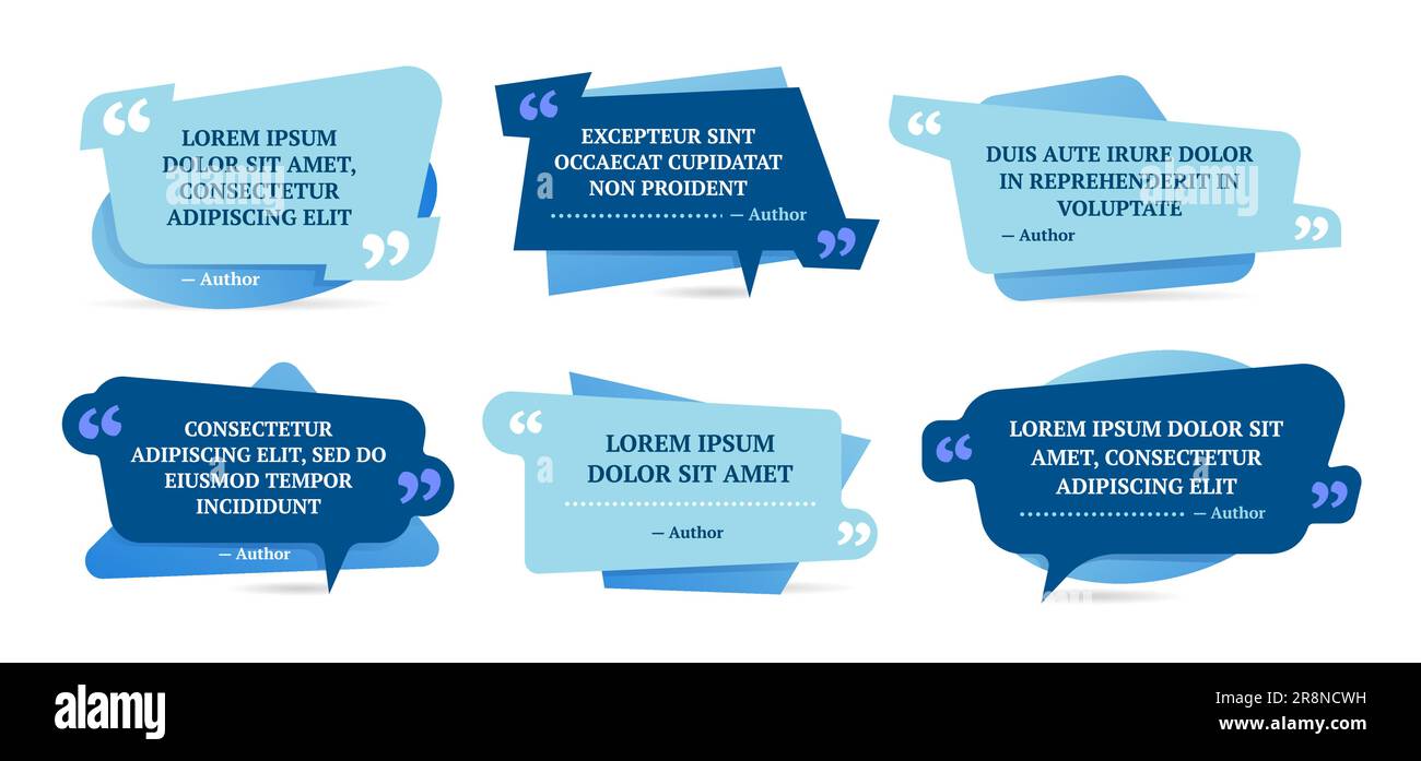 Quote remark flat frames set Stock Vector
