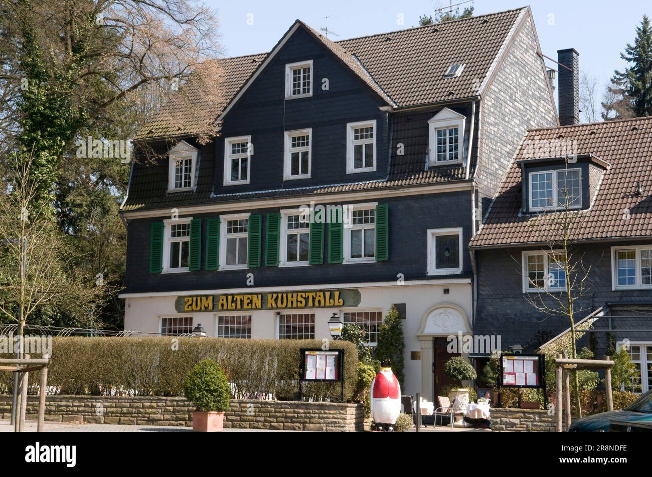 Restaurant 'Zum alten Kuhstall', Wuppertal, North Rhine-Westphalia, Germany, Slate House Stock Photo