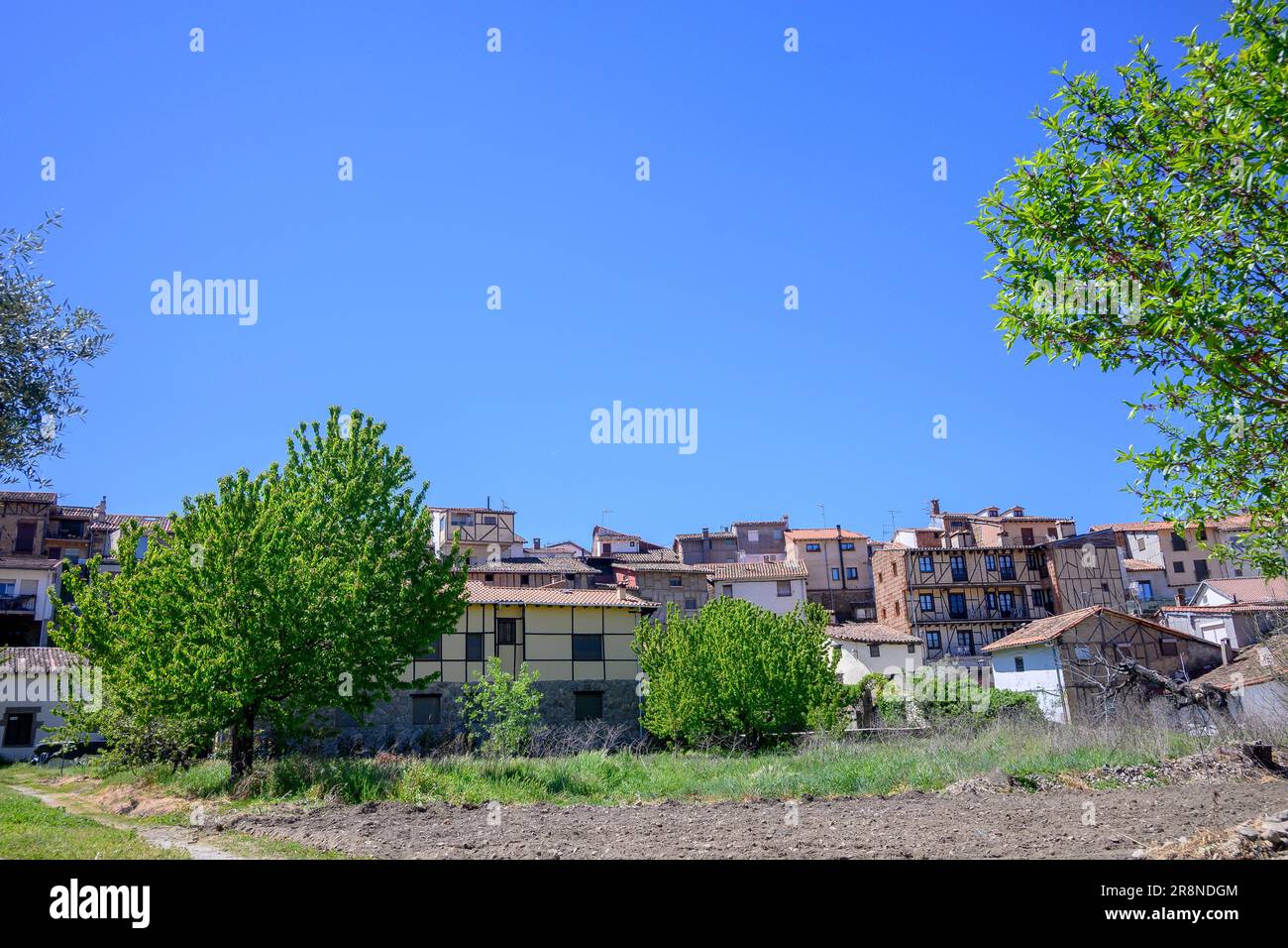 Architecture of adobe and wood houses in the Jewish Quarter of Hervas