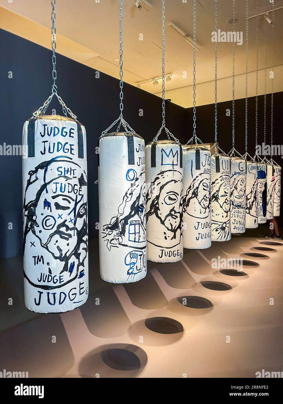 Paris, France, Modern Sculpture Exhibit, "Ten Punching Bags (Last