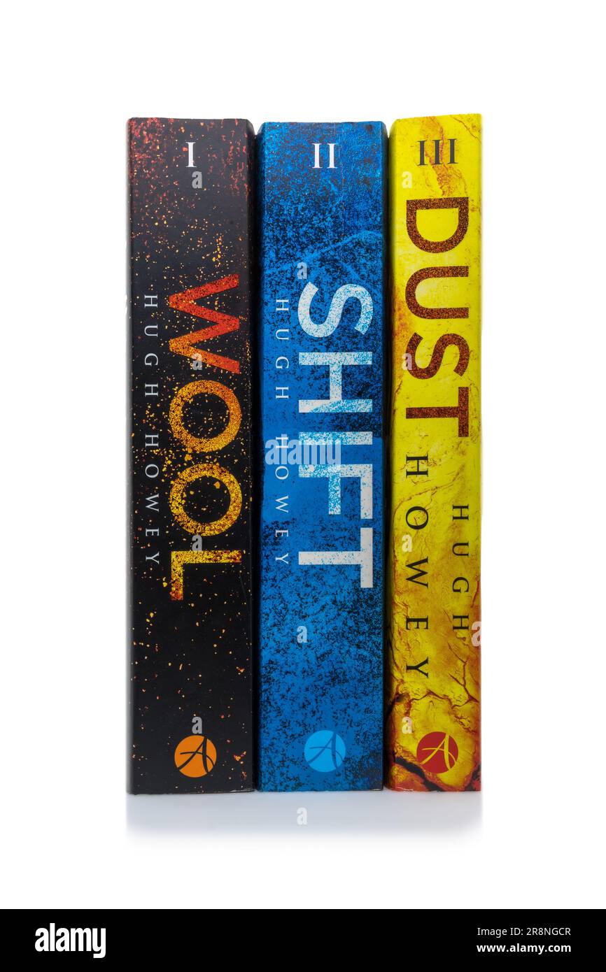 Books Wool , Shift and Dust by Hugh Howey isolated on white background