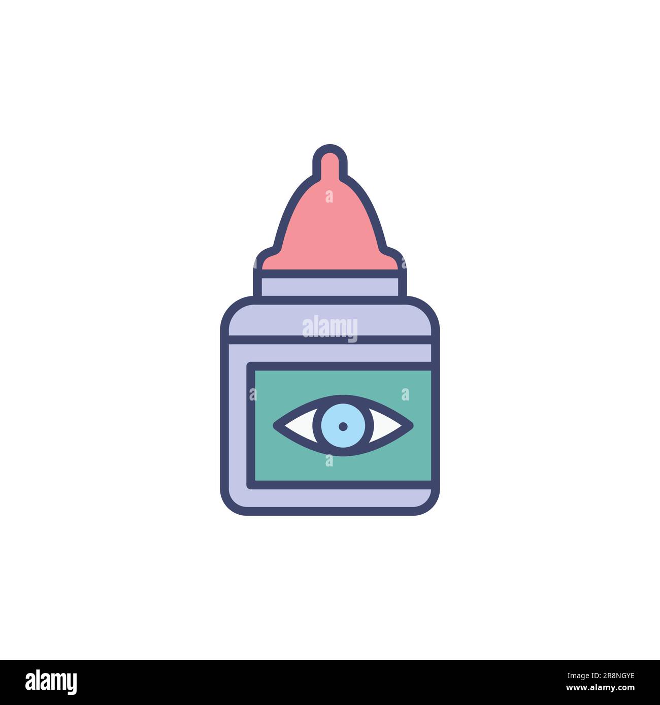 Eye Drops related vector line icon. Isolated on white background ...