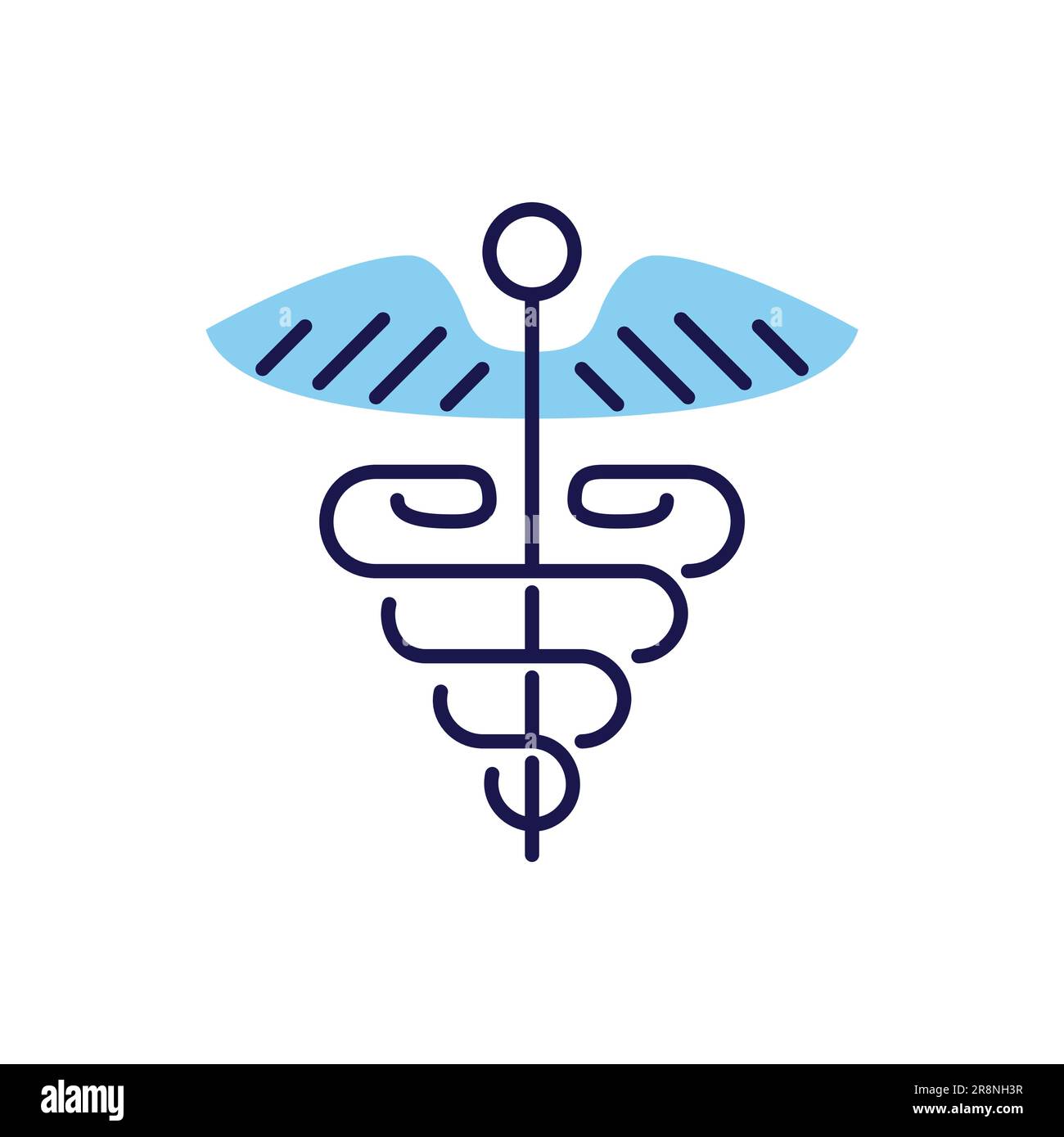 Caduceus related vector line icon. Isolated on white background. Vector ...