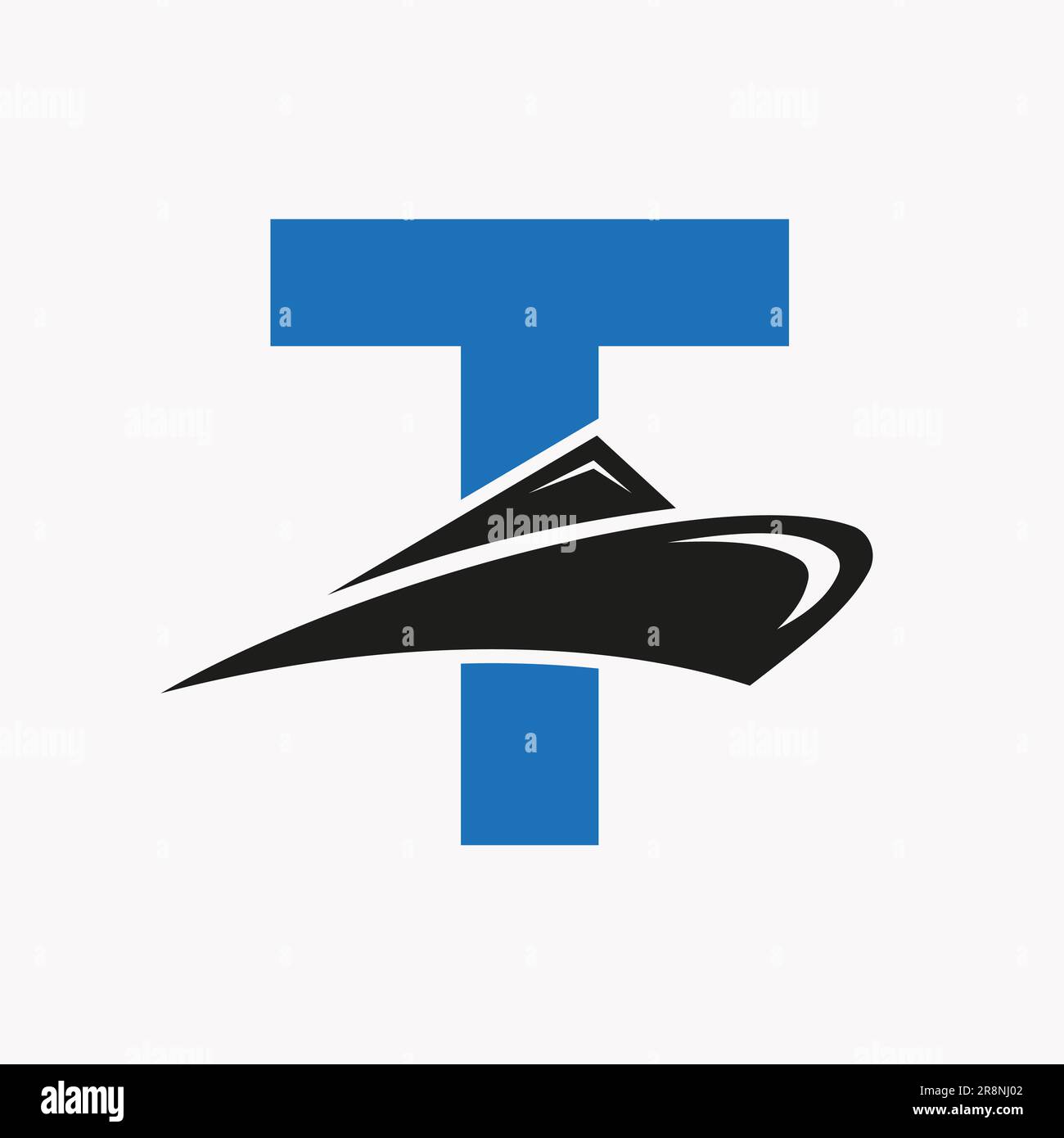 Letter T Cruise Ship Logo Boat Icon. Yacht Symbol, Marine Logotype ...