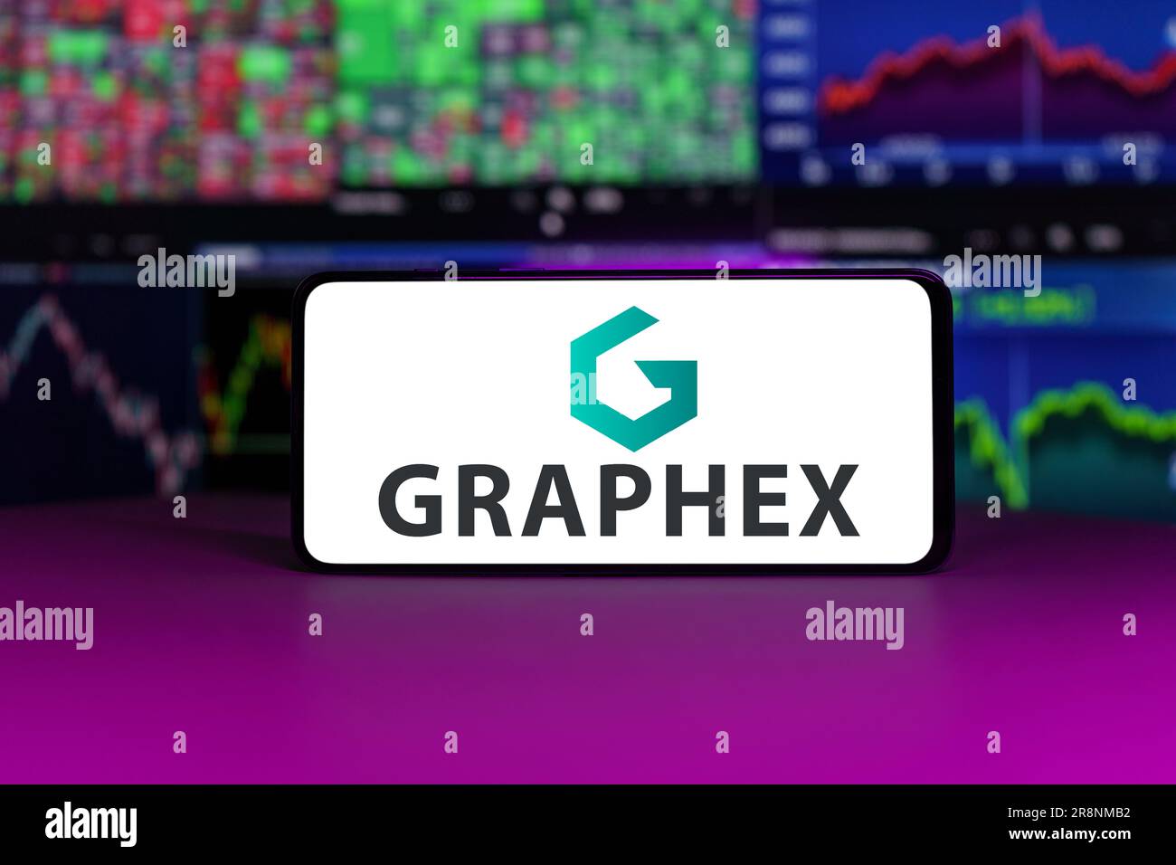 Graphex company logo on screen. Graphex develops technologies and