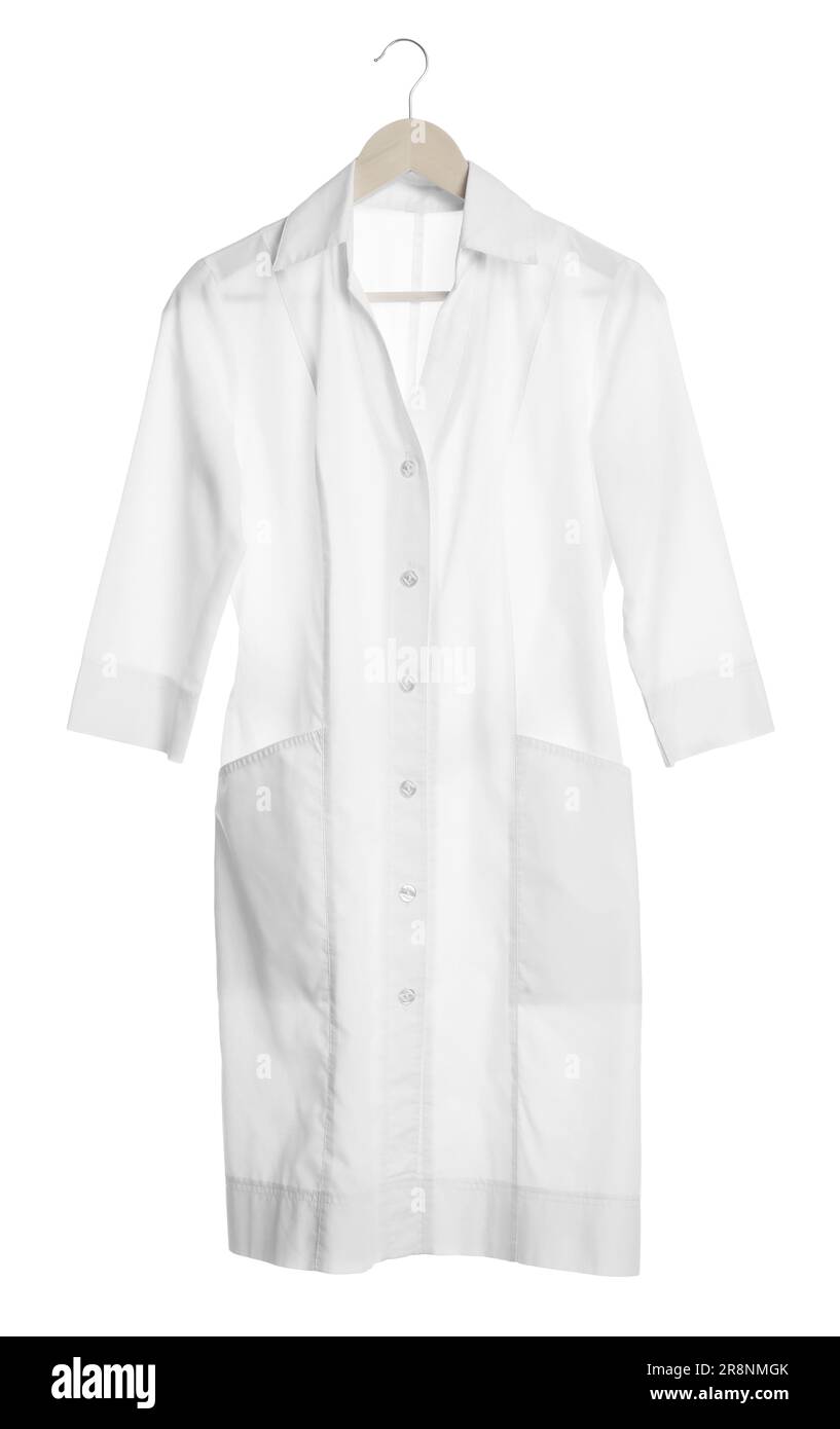 Doctor's gown isolated on white. Medical uniform Stock Photo Alamy