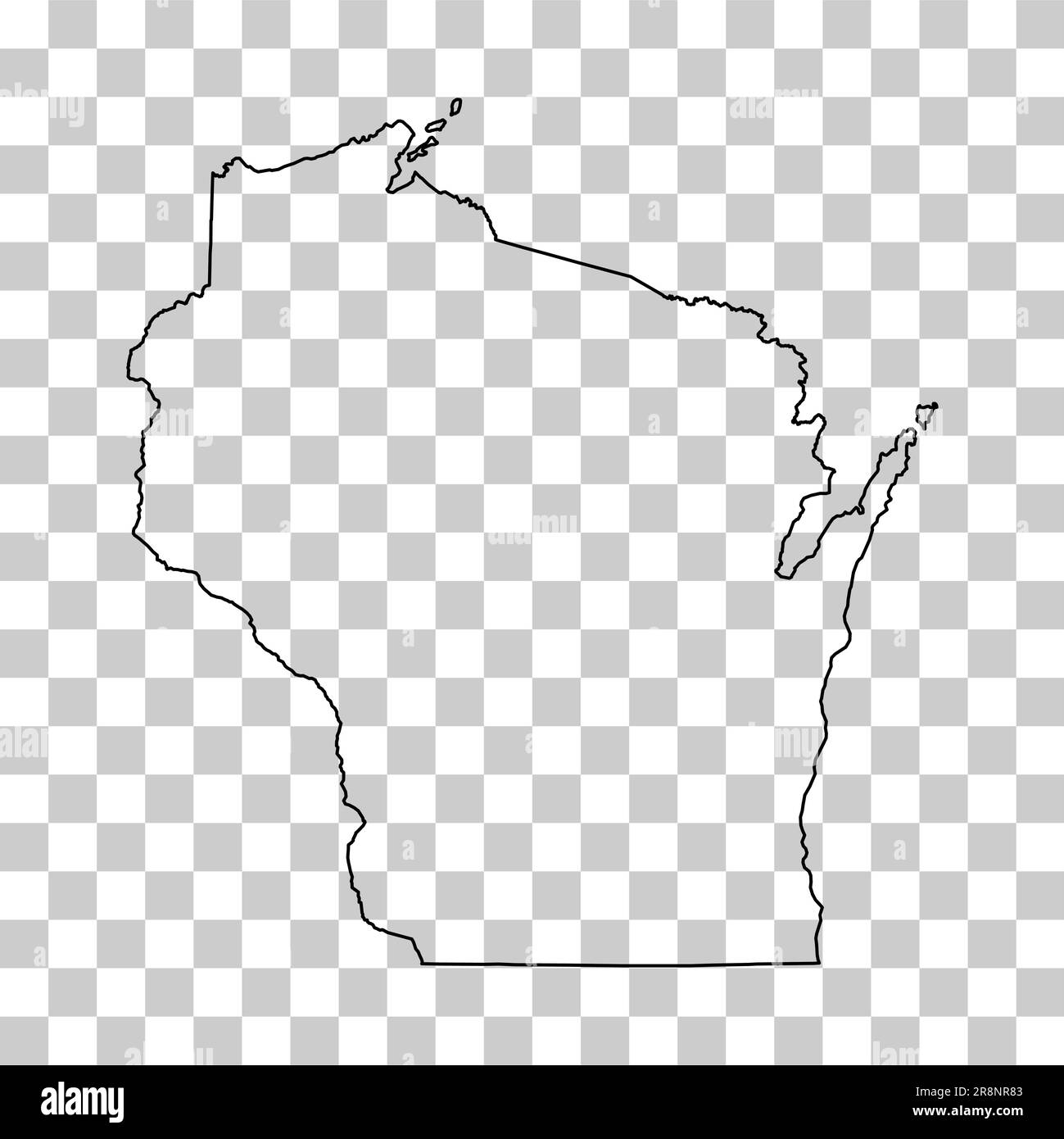 Wisconsin map shape, united states of america. Flat concept icon symbol