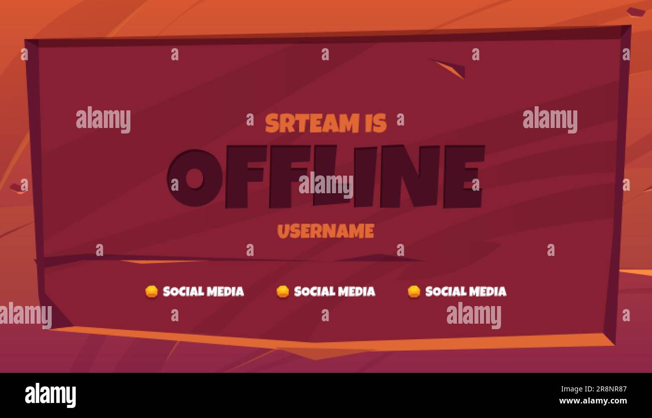 Stream is offline twitch cartoon background vector label. Creative game banner design template for broadcast video screen overlay. Esport gamer cover Stock Vector Image Art Alamy