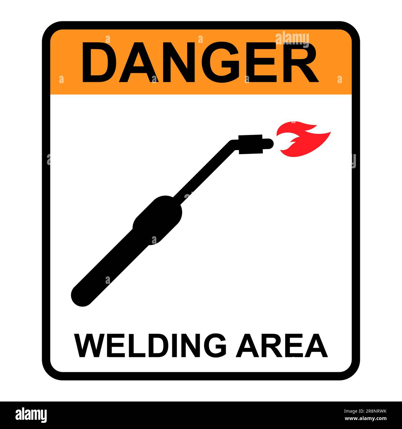 Welding danger technology icon, metal tool equipment symbol, safe weld vector illustration Stock