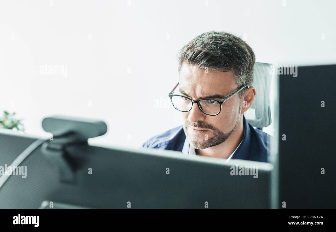 Remote work and modrn conectivity. Virtual meeting with many ...