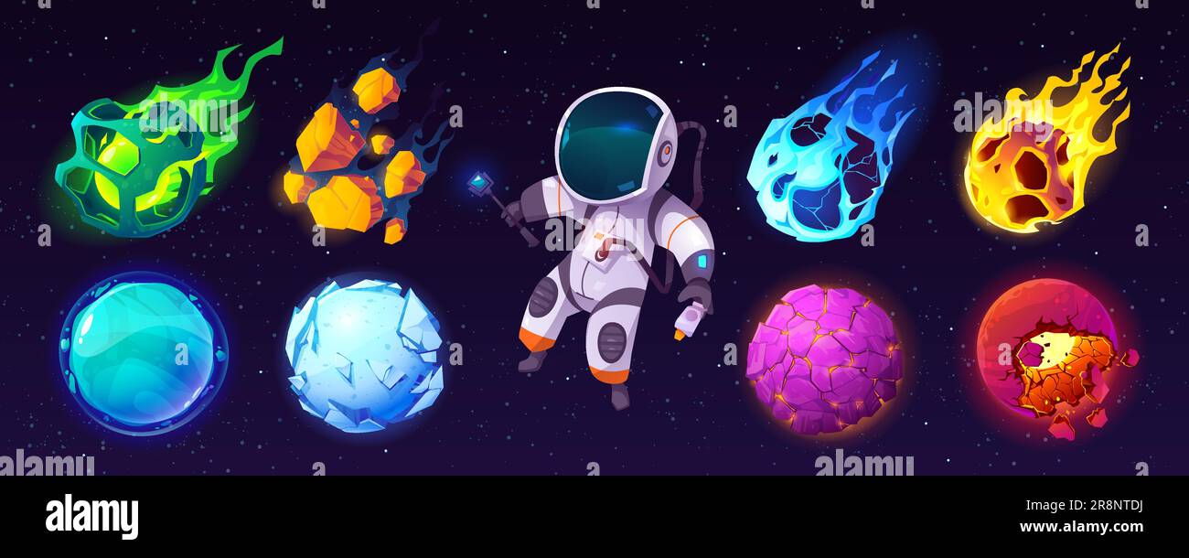 Cartoon Illustration of Space Objects and Fantasy Characters Set Stock  Vector Image & Art - Alamy