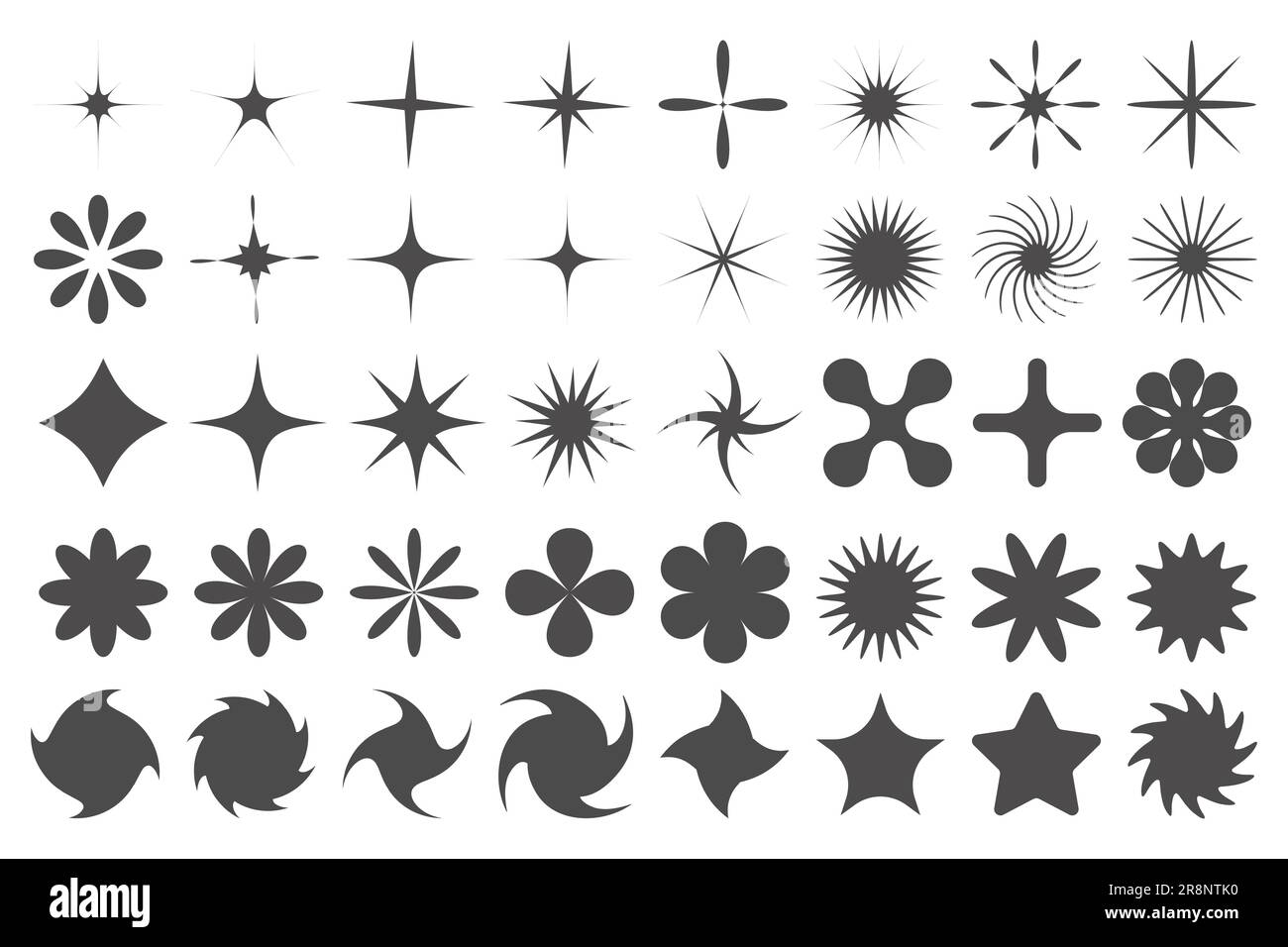 Y2k big collection of symbols and icons Royalty Free Vector
