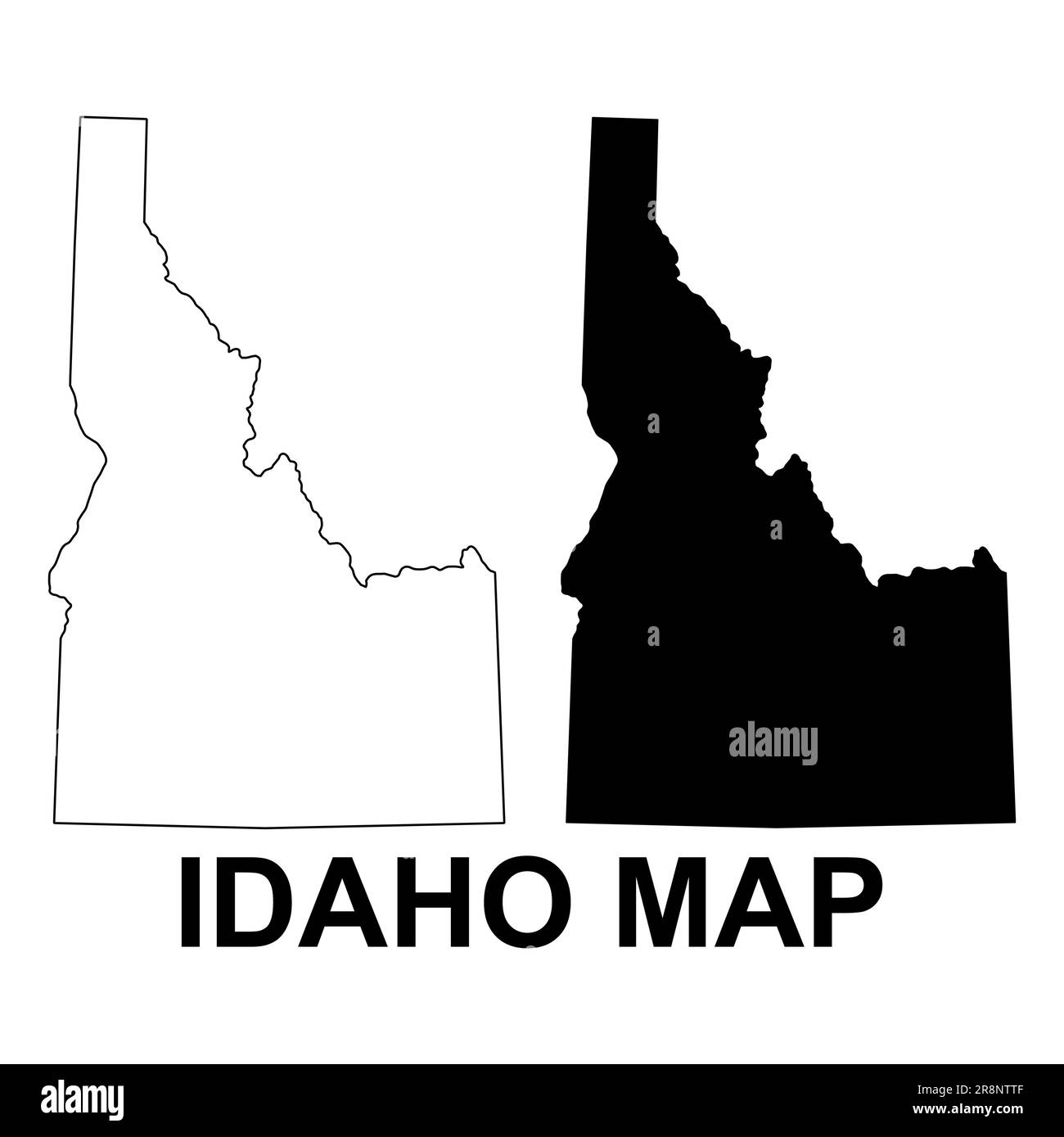 Set of Idaho map, united states of america. Flat concept icon vector