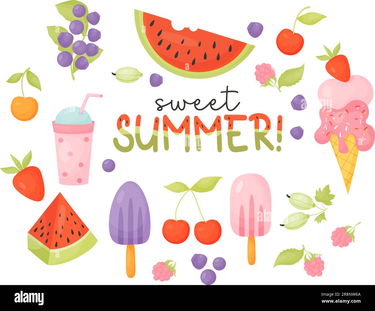 Huckleberry ice cream Stock Vector Images - Alamy