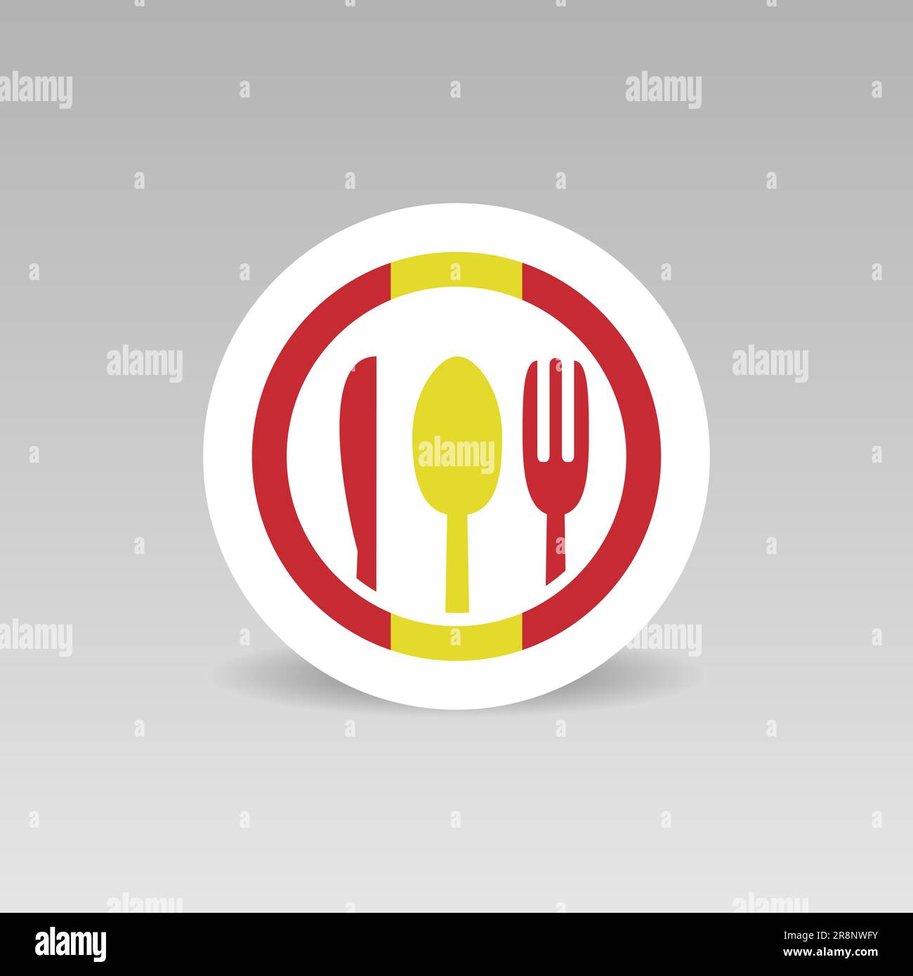 Spanish food vector icon Spoon fork and knife Stock Vector Image & Art