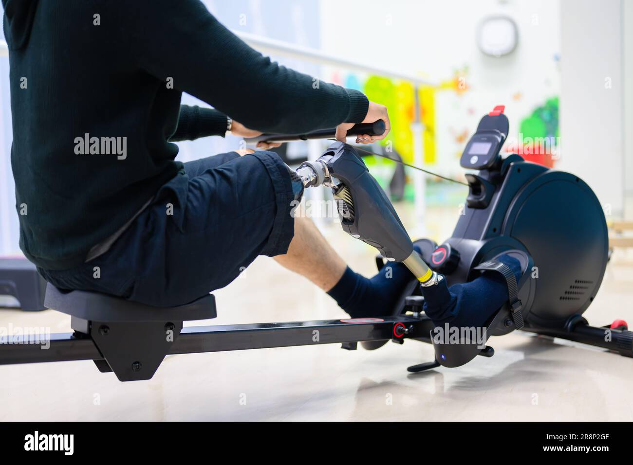 Disabled athlete patient with physical disability doing exercise Stock ...