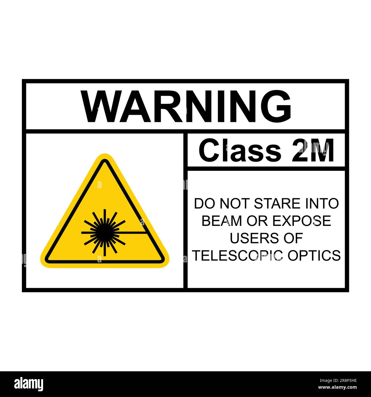 Laser radiation danger class 2M label icon, safety information symbol  vector illustration Stock Vector Image & Art - Alamy