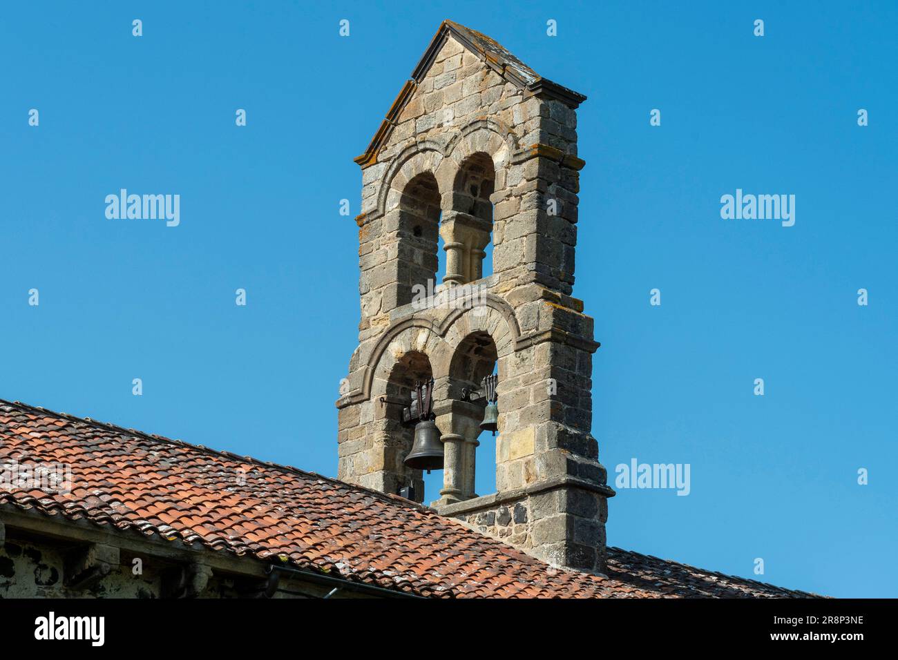 Church Saint Jean. Esteil village. Puy de Dome department. Auvergne Rhone Alpes. France Stock Photo