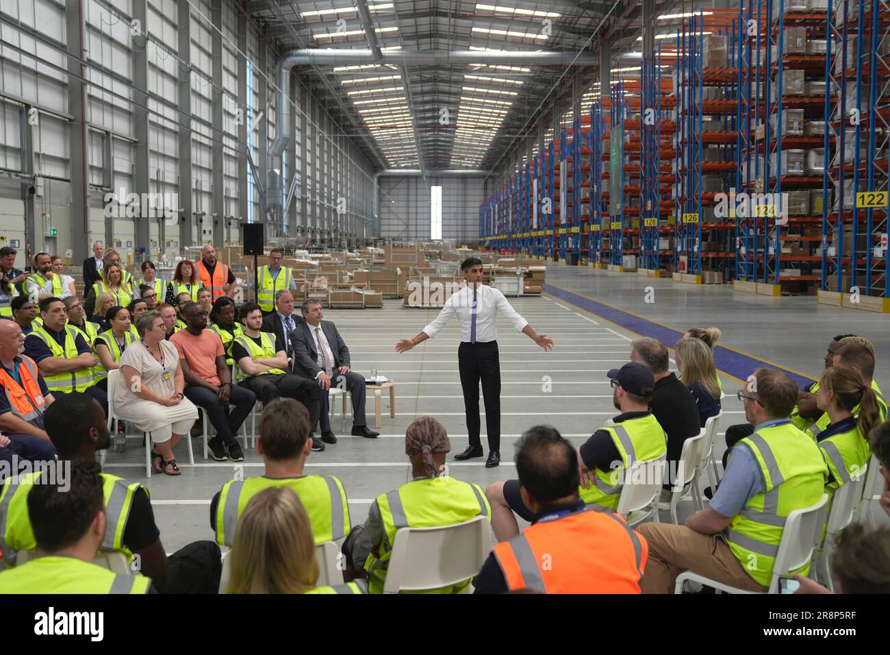 Britain's Prime Minister Rishi Sunak speaks during a PM Connect event