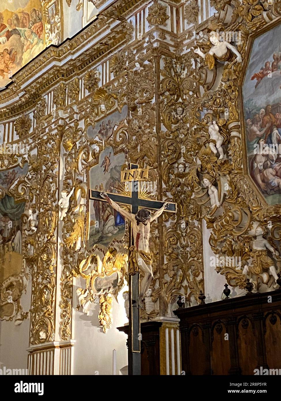 Scenic interior view of the Latin cross shaped Cattedrale di San