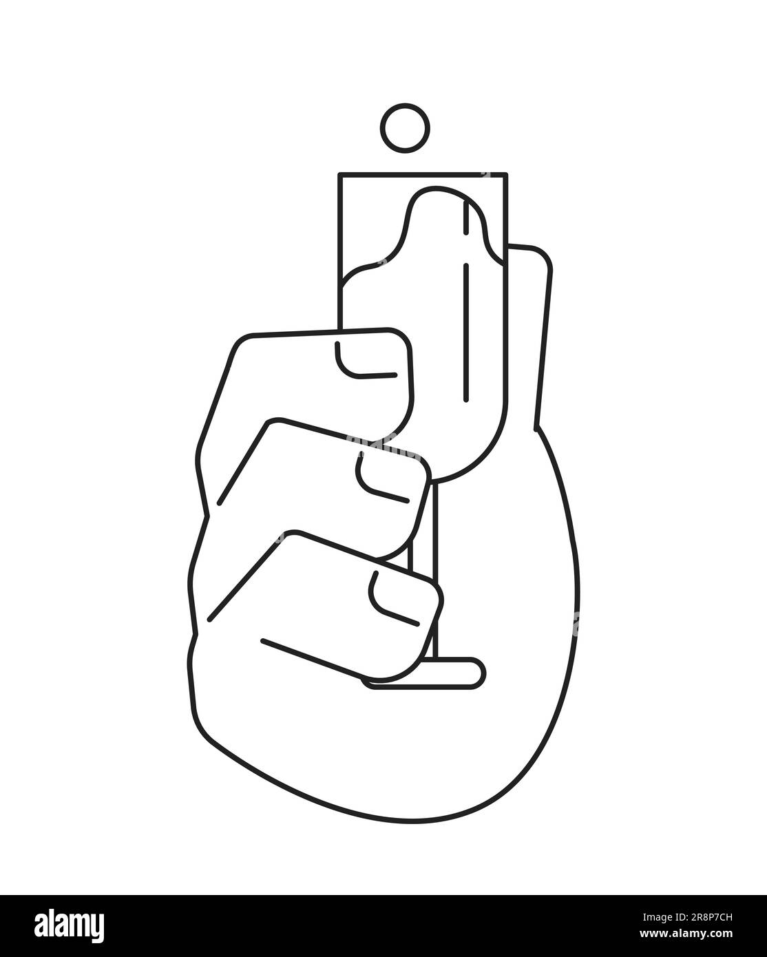 Caucasian hand toasting glass with sparkling wine monochromatic flat