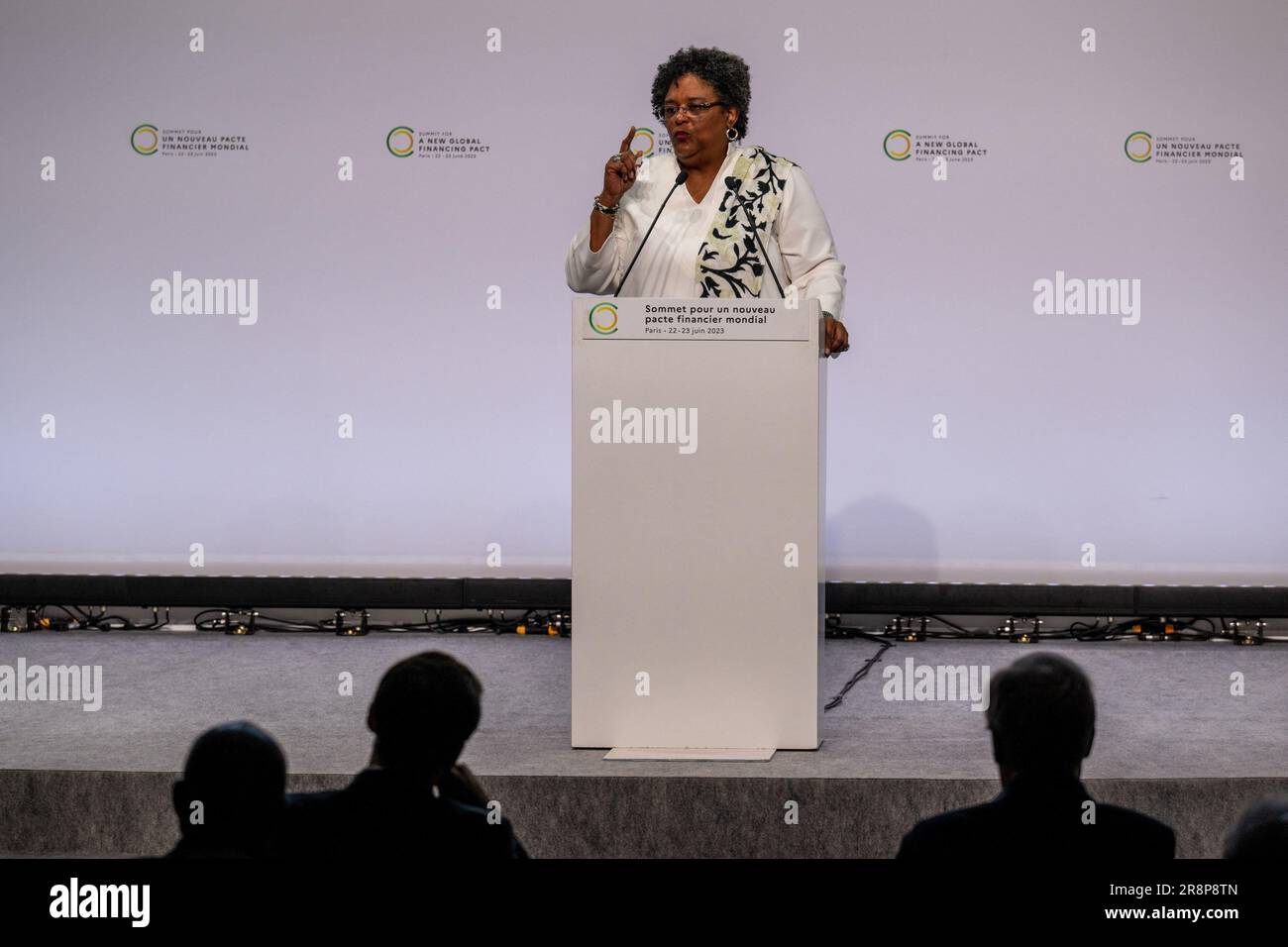 Paris, France. 22nd June, 2023. Prime Minister of Barbados (Barbade) Mia Mottley attends the ‘New Global Financing Pact' summit, at Palais Brognart, in Paris, France, on June 22, 2023. Photo by Ammar Abd Rabbo/ABACAPRESS.COM Credit: Abaca Press/Alamy Live News Stock Photo