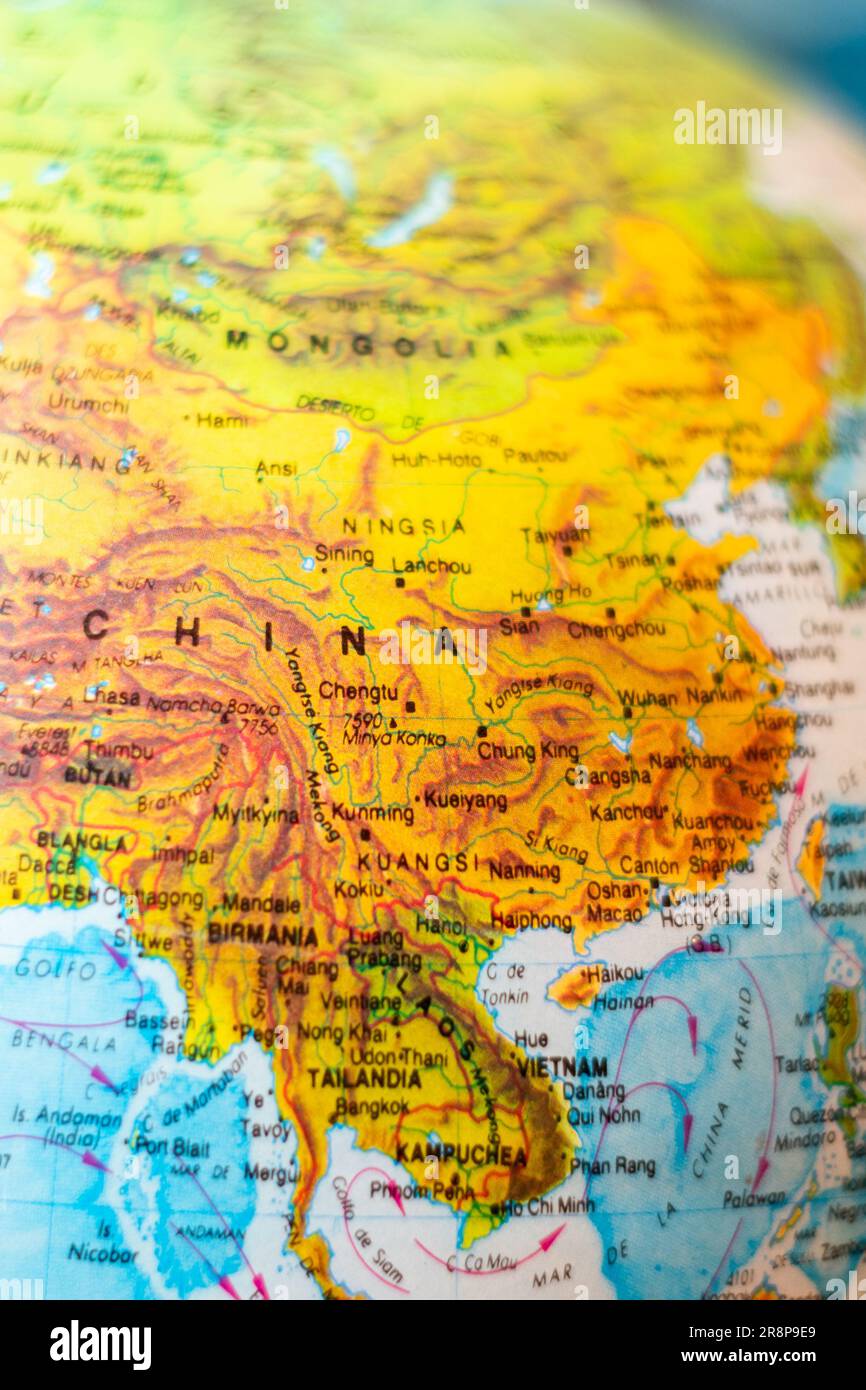 Asia globe world hi-res stock photography and images - Alamy