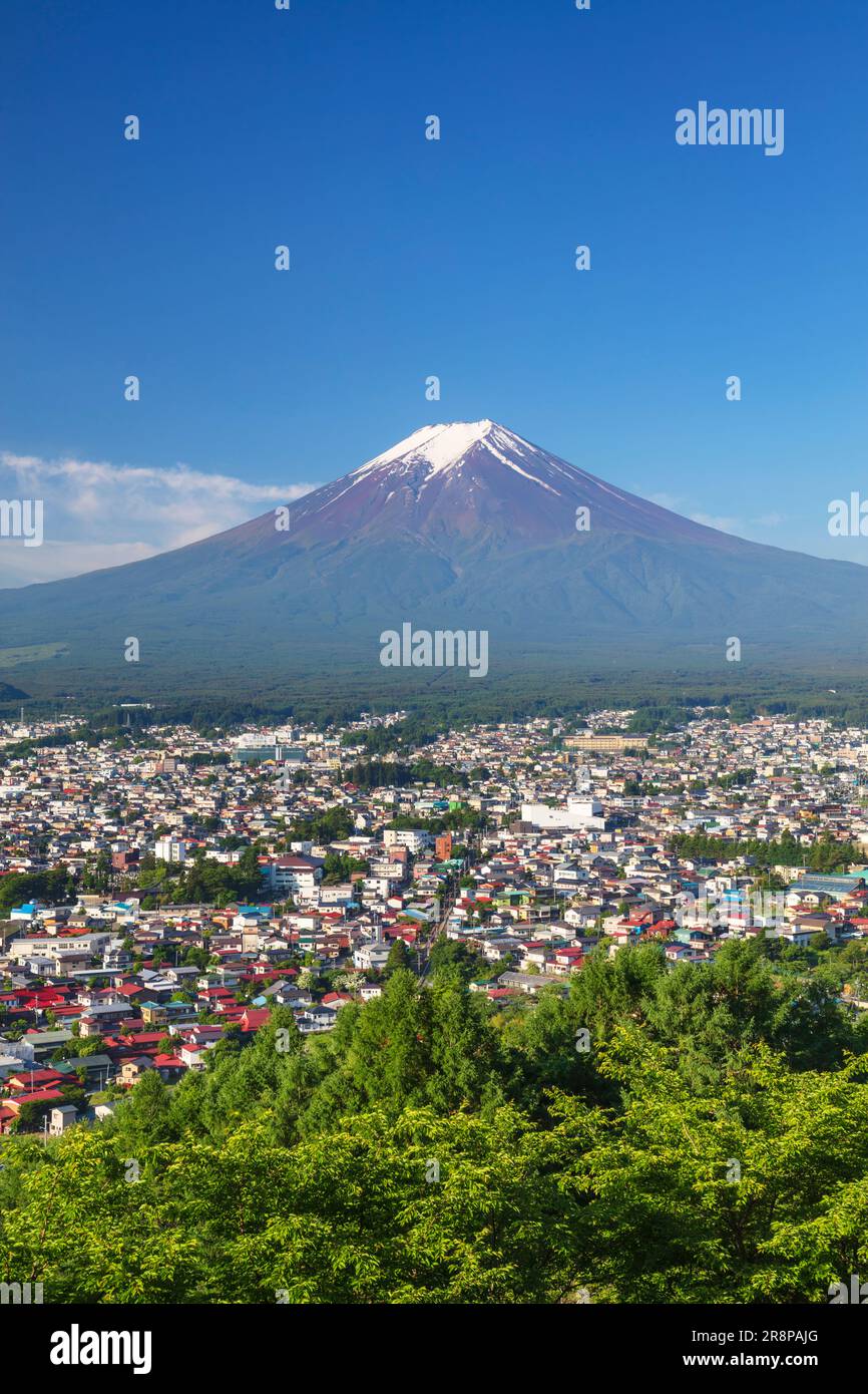 Fujiyoshida city and Mount Fuji Stock Photo - Alamy
