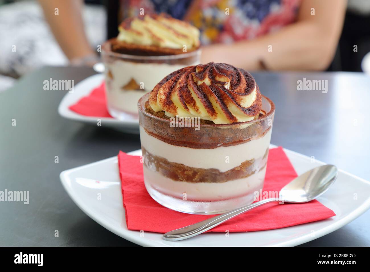 Tiramisu Italian dessert. Tiramisu is made from ladyfingers sponge cake