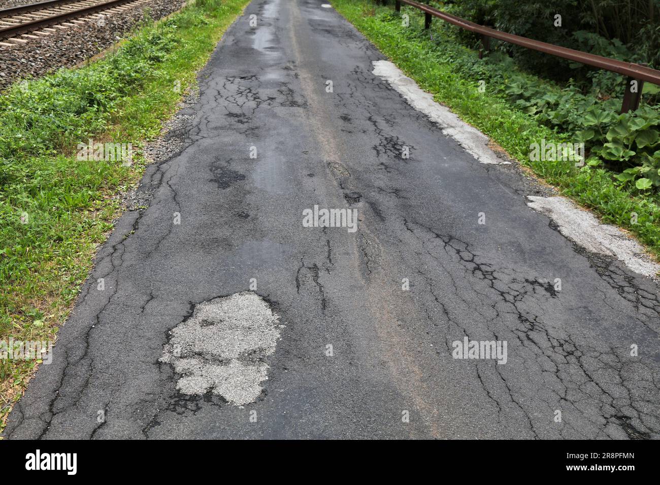 Destroyed Rural Road Austria road construction hi-res stock photography and images - Alamy