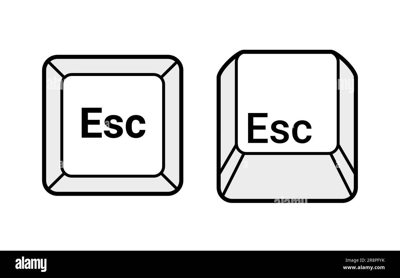 Esc button key vector icon. Escape keyboard logo computer cartoon ...