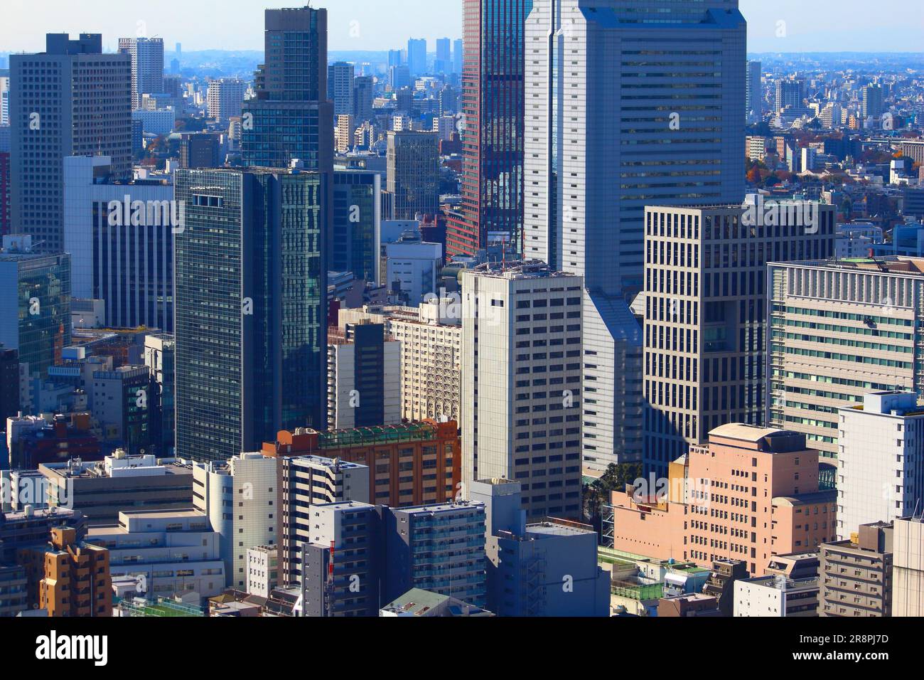 Tokyo city aerial view. Shiba district in Minato Ward. Stock Photo