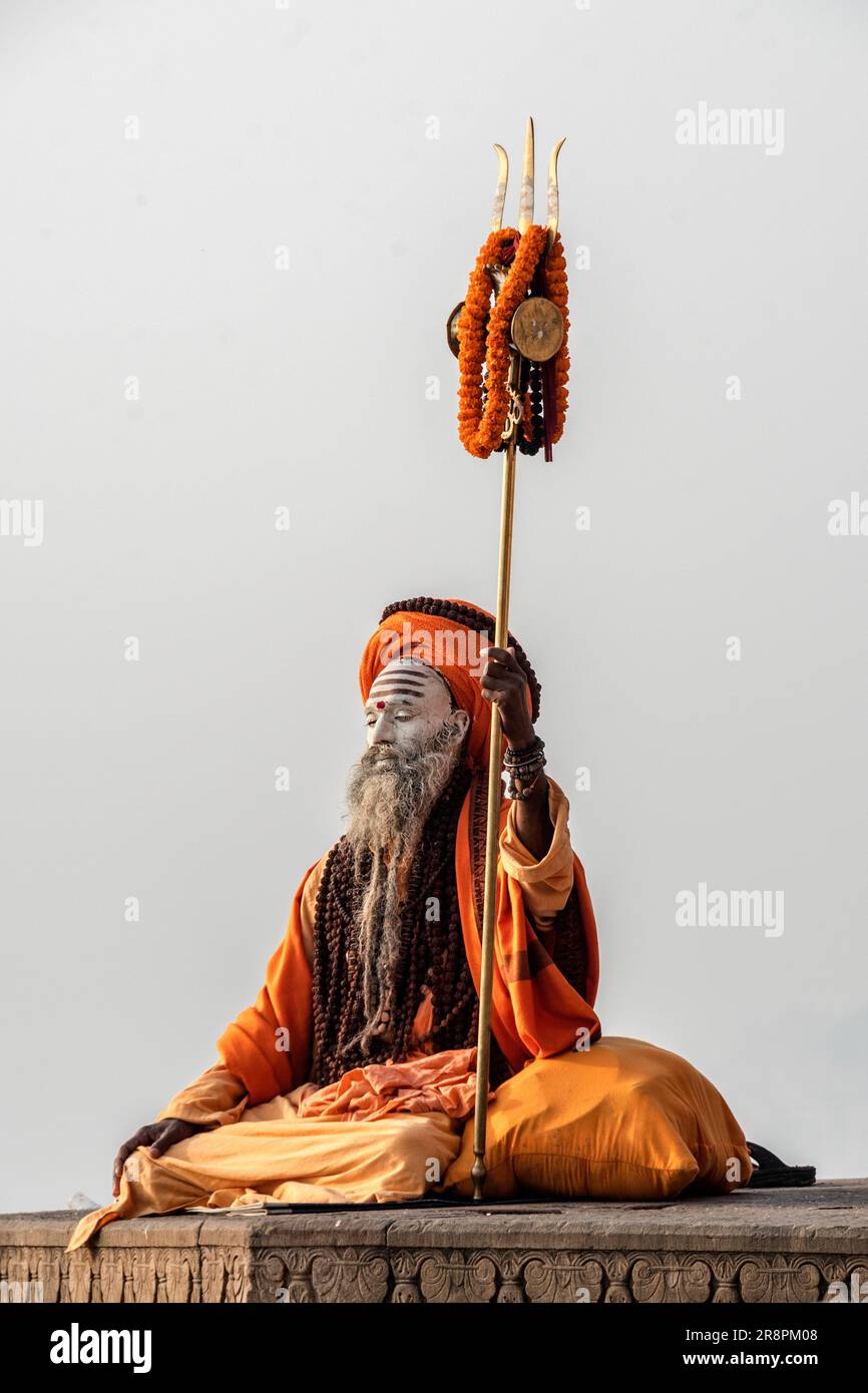 A Sadhu in Varanasi, India Stock Photo