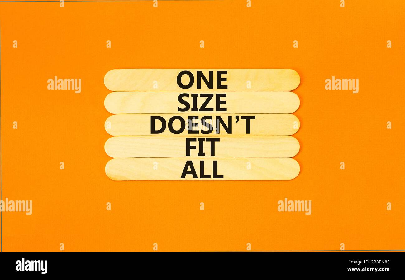 One Size Does Not Fit All Symbol. Concept Words One Size Does Not