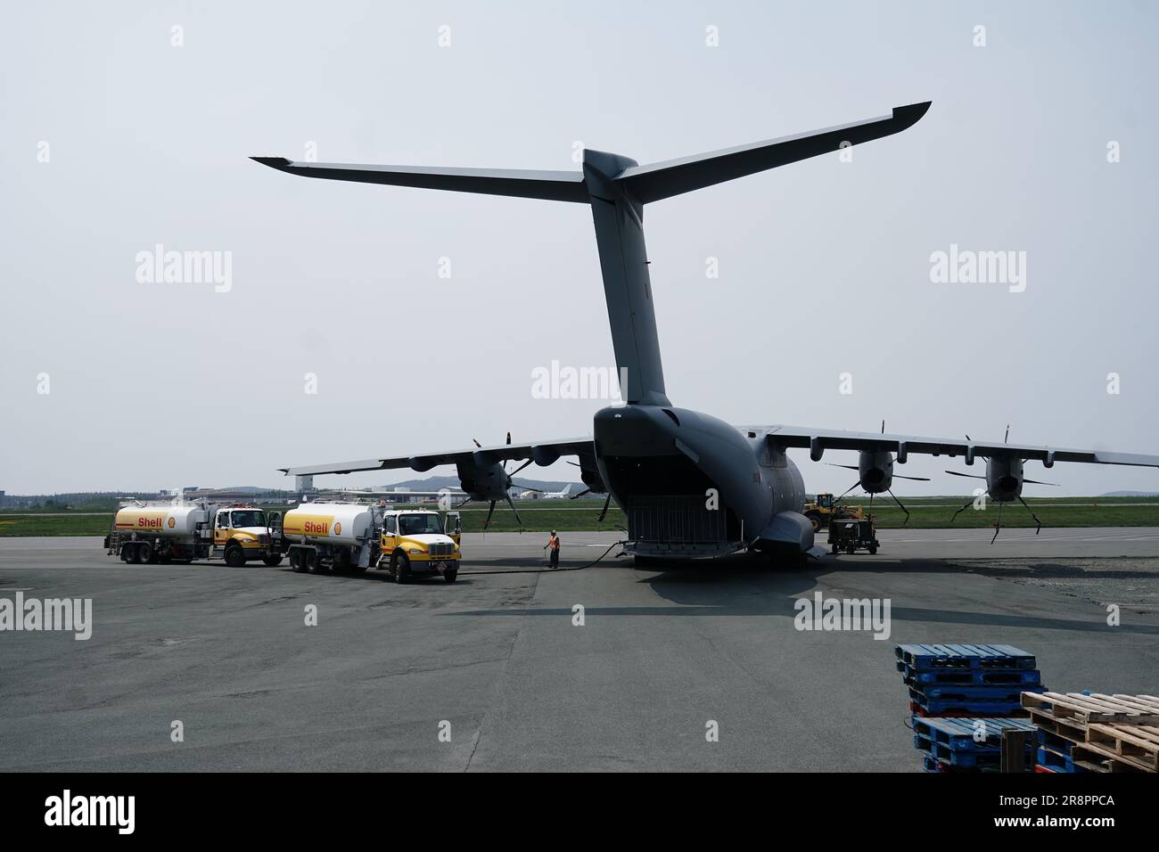 A Royal Air Force Plane Arrives At St Johns International Airport In Newfoundland Canada After 9531