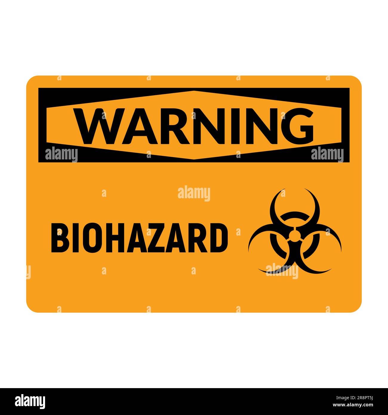 Biohazard caution waste sign. Biologic infectious symbol alert caution vector label logo sign. Stock Vector