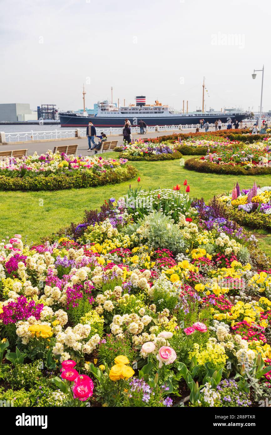 City spring flower beds hi-res stock photography and images - Alamy