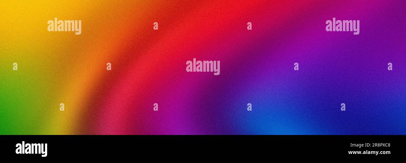 Abstract red blue orange purple green gradient banner vibrant colors grainy background web header poster design, copy space Stock Photo